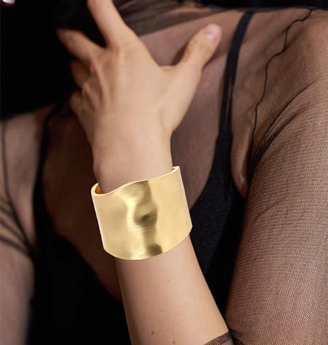 1-3Pcs Bangles Bracelets for Women Chunky Polished-Finish Wrist Cuff Wrap Bangle Opening Wide-Grooved Statement Fashion Jewelry Bracelet for Women - Image 5