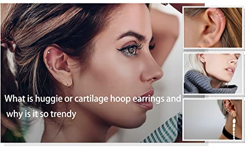 Unisex Dainty Tiny 18k Real Gold Plating Cartilage Huggie Hoop Earrings, 16G Surgical Steel Small Endless Hinged Hoops Earring for Earlobe Cartilage Helix Rook Daith Conch Nose Lip Body Piercing Jewelry3