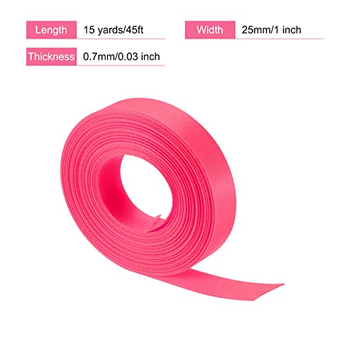 Image of MECCANIXITY Flat Nylon Webbing Strap 1 Inch 15 Yards Bright Rose Red for Backpack Cargo Strap Luggage-rack