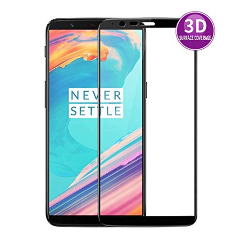 E-Hamii 3D Proteggi Schermo Compatibile con OnePlus 5T (Nero), HD Protettore Copertura Completa, 9H Screen Protector in Vetro Temperato, Protezione Pieno Anti-graffio e Anti-Impronte Digitali