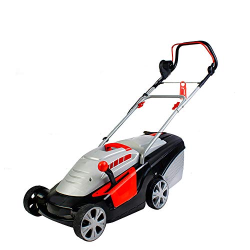 ZQKJLH Lawn Mower, 1400 Watt With Wire Electric Rotary Mower, Brushless Induction Motor, 40 Cm Cutting Width, 43 Liter Grass Box, 6 Cutting Height Levers, Garden Farm Weeding