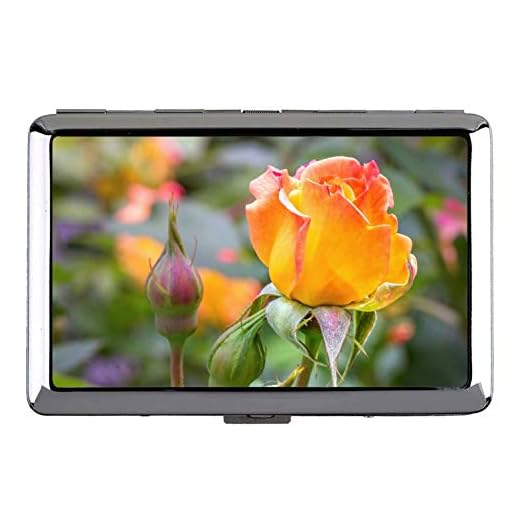 ID de Acero Inoxidable o Estuche de Cigarrillos, Tarjeta de Visita Profesional de la Flor Color de Rosa del Peony de la Tierra