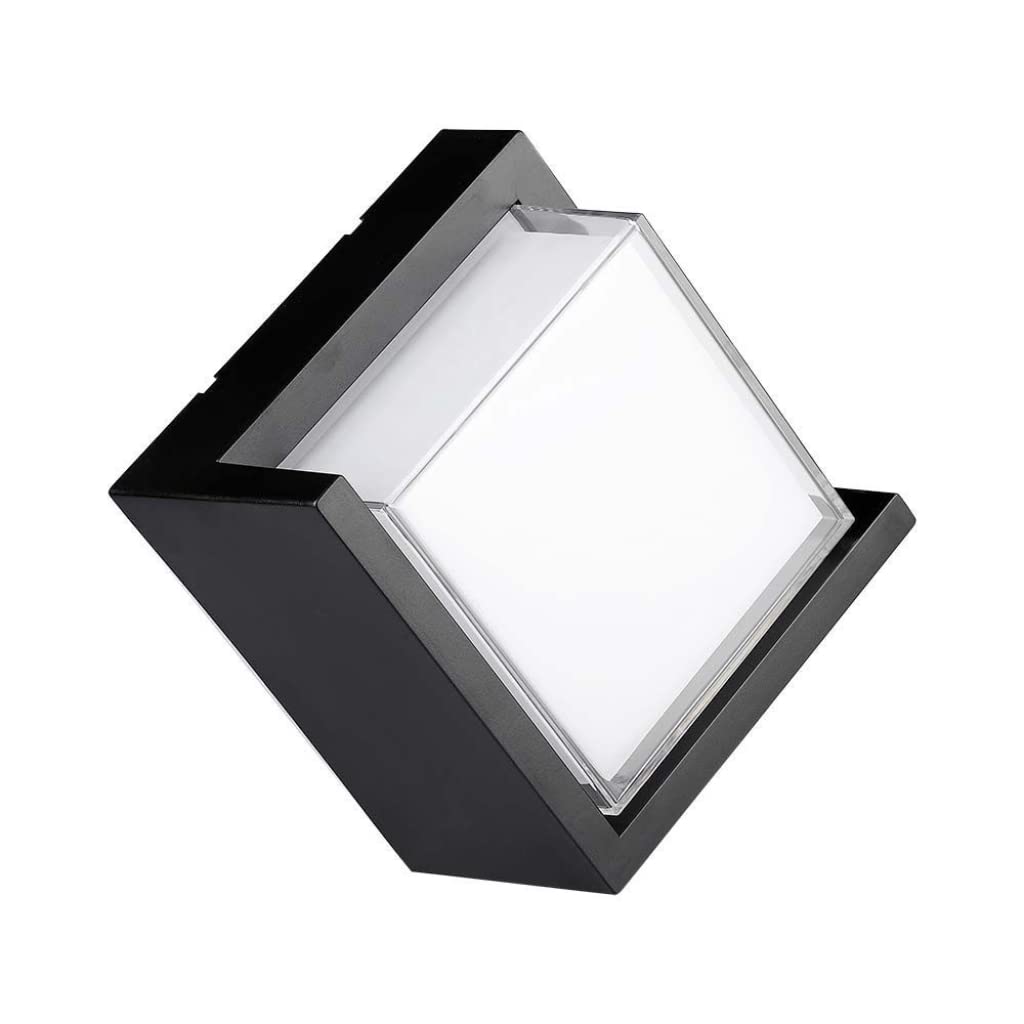 V-Tac Vt-827 Lampada Led 12w Da Parete Plafoniera Quadrata Colore Nero Bianco Caldo 3000k Ip65 - Sku 218539