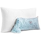 WONDERfoam Adjustable Memory Foam Bed Pillow, Gel-Infused Shredded Filling, Firm Comfort Neck Support for Back, Stomach and Side Sleeper, Removable and Washable Quilted Cover, 20x26, Standard Size