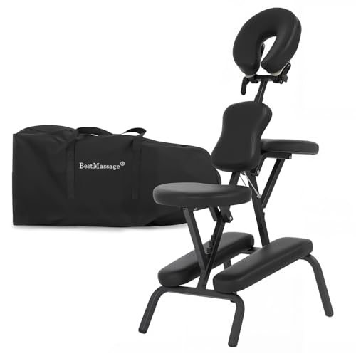 BestMassage Portable Massage Chair – Foldable Tattoo & Spa Chair with Adjustable Face Cradle,...
