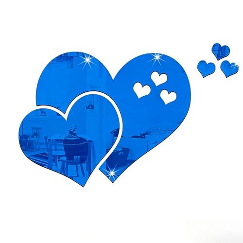 Vinilos Decorativos en Forma de Corazón 3D Azul