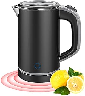 0.8L Small Electric Kettle Cordless, 600W Fast Boil Stainless Steel Portable Travel Kettle for Boiling Water Double-wall Tea Kettle, Auto-off Dry Protection