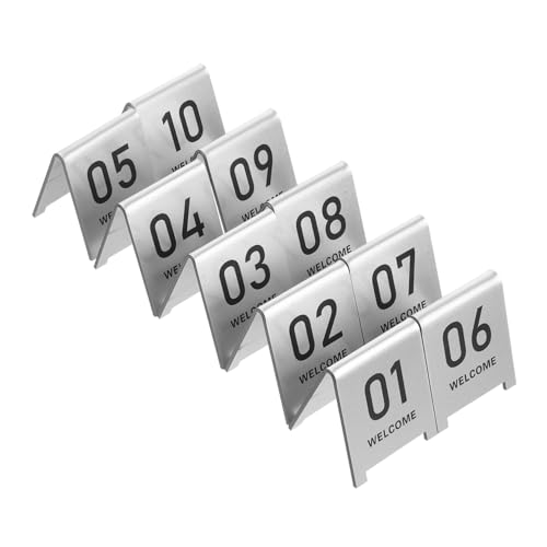 OUNONA 10�� �e�[�u���i���o�[�v���[�g 1�`10�̔ԍ����t�����Ă��� �ƍߕ\�J�[�h �Q�[���ԍ��}�[�J�[ �t���A�}�[�J�[ �ė��p�\�ȃ}�[�J�[ �����̏ꏊ�J�[�h �A�N���� Silver