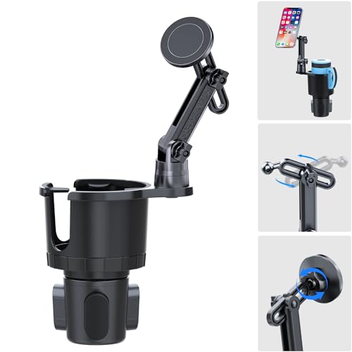 HUMBEST Magnetic Cup Holder, Car Mount with Expandable Base, Drink Holder & Phone Stand Fits All Smartphones & Most Bottles