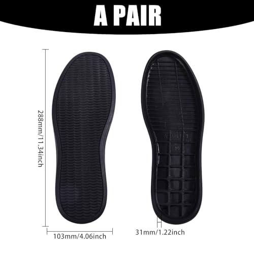 Suela de goma para reparar calzado negro 1 par 11.8x4.3 pulgadas miniatura 2