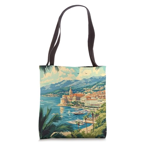 Bolso Tote con diseño Monte Carlo y palmeras miniatura 1