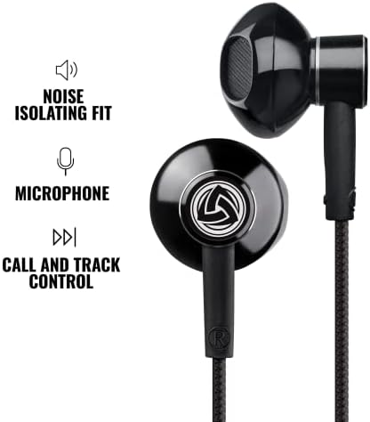 Ludos SPECTA Wired Earbuds in-Ear Headphones, Earphones with Microphone for Clear Calls, Strong Bass, Sound-Dynamic, Noise Isolating Ear Buds, for iPhone, iPad, Samsung, Laptop, Computer, Smartphones