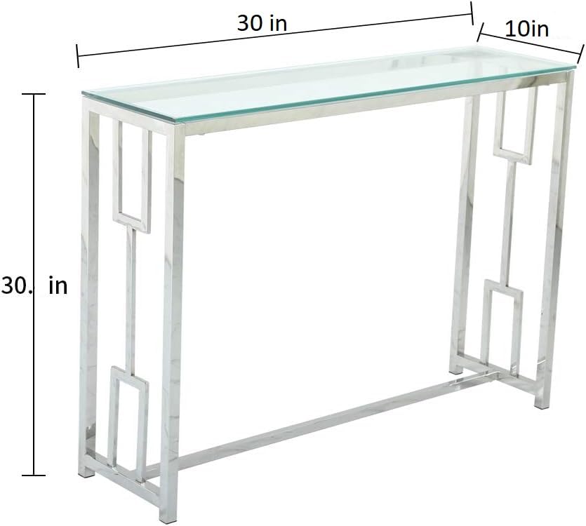 ANASIA HANDICRAFTS Console Table in Mirrored Glass and Chrome Frame 3