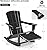 Polyhouz Adirondack Rocking Chair with Retractable Ottoman,Outdoor Folding Adirondack Chair with Cup Holder,HDPE All-Weather Patio Lounge Chair for Porch,Lawn, Poolside, Black
