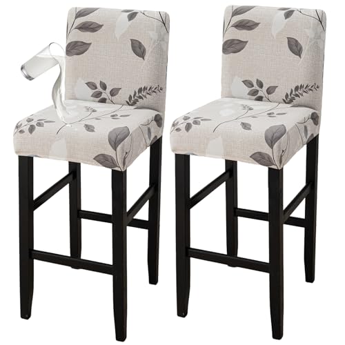 Image of Bar Stool Covers Counter Chair Slipcovers Set of 2,Color 02 | Stretch Barstool Seat Covers,Washable Removable Pub Tall Stool Slipcover,Bar Chair Cover for Kitchen Dining Room Cafe