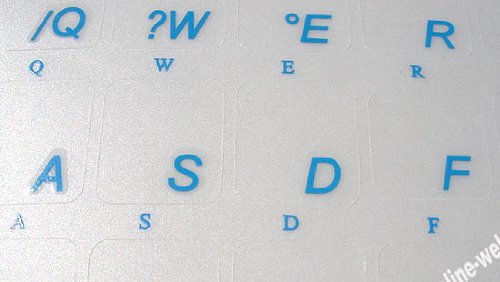 Pegatinas de teclado transparentes con letras azules para laptops miniatura 3