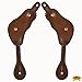 HILASON Brown Western Leather Spur Straps Brown Floral Carving with Concho
