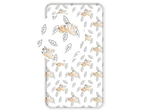 le roi lion Disney - Drap Housse Enfant Coton - Literie 90x190 / 200 cm