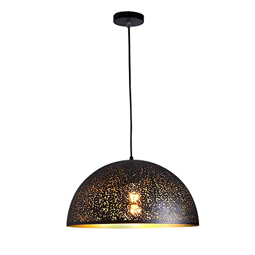 Lustre lumière noire métal industriel dôme grand angle 15,7 pouces