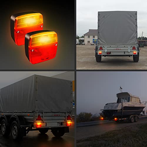 MAMIZO Rückleuchten Set für Anhänger Magnetische Installation 7M Kabel 7Polig Stecker 12V E Prüfzeichen Rückleuchten Anhängerbeleuchtung Rücklichter für Anhänger LKW Transporter Wohnmobile Wohnwagen – Bild 6