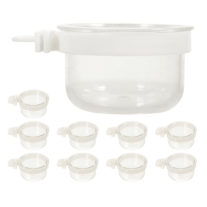 Happyyami Small Bird Food and Water Bowl Feeder 2-in-1 Detachable Cage Cups for Parrots Canaries Quails 2.76 Inch Compact Hanging Feeding Dish