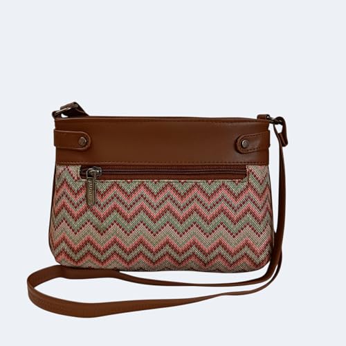 Image of JUGNU Sling Bag for Women, Jute Fabric, Crossbody Style, Slim Design, Multicolour, Medium Size, Lightweight, Adjustable Strap, Zipper Closure, 5 Pockets