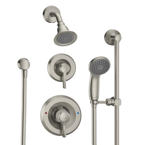 Moen Commercial Classic Posi Temp Shower System with Handheld for Bathroom, Valve Required, Brushed Nickel Finish, T8342EP15CBN