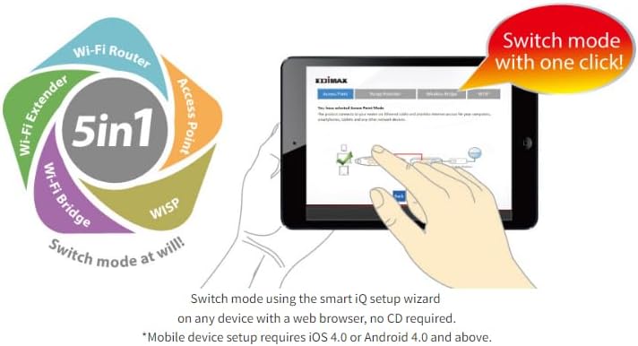 Smart iQ Setup wizard on a tablet