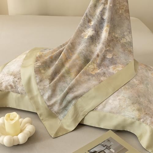 ECOCOTT Bedding 3 Piece Duvet Cover King Size–Silky Soft 100% Lyocell, Hypoallergenic & Eco-Friendly, Cooling & Breathable Serene Lily of The Valley Floral Pattern Design Bedding for Hot Sleepers