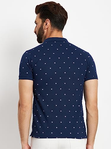 Image of Men's Cotton Half Sleeves Printed Polo T-shirt-POLO105