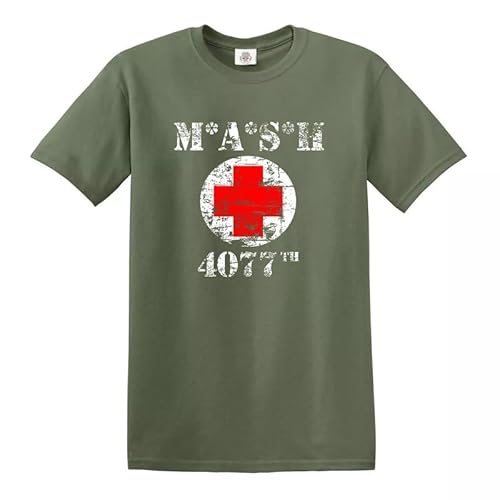 Photo de Trend Gear M*A*S*H 4077TH T-shirt série TV US Army T-shirt militaire, Croix Vintage Vert Militaire, XXL