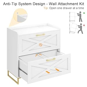 File Cabinet 2 Drawers Lateral File Cabinet with Charging Station for Letter/Legal/A4 Size Hanging Files, Large Wood File Storage Cabinets Printer Stand for Home Office, White and Gold File Cabinet 2 Drawers Lateral File Cabinet with Charging Station for LetterLegalA4 Size Hanging Files Large Wood File Storage Cabinets Printer Stand for Home Office White and Gold