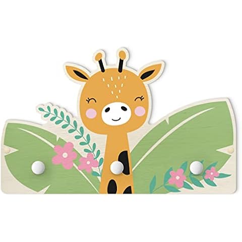 Bilderwelten Children's coat rack - Baby Giraffe In The Jungle, Dimension HxW: 25x40 cm Cover