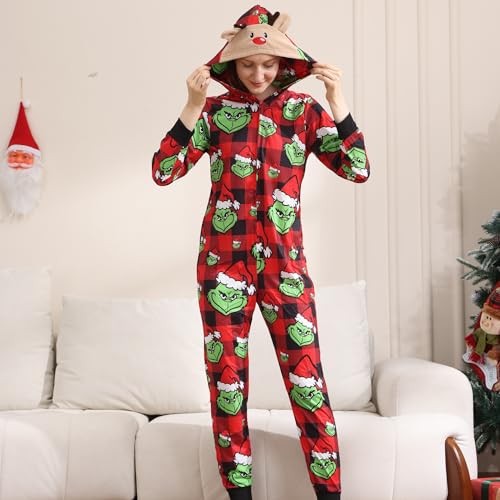 Fotn FAMILY MATCHING PAJAMAS SET Ugly Christmas Onesie'S, Family Matching Lazy Funny Holiday Zip Up One-Piece Pajamas Comfy Loungewear Pjs thumb #3