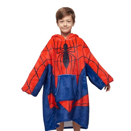 Disney Home Spiderman- Übergroße Hoodie Sweatshirt Decke mit Kapuze für Junge Kinder- Spiderman Oversized Sherpa Fleece Kapuzenpullover… – Ansicht 1