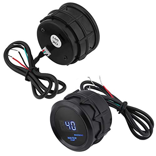 Fydun Digital Wassertemperaturanzeige Auto 52mm (2 Zoll), Temperaturmesser mit blauer LED-Anzeige in Celsius inkl. Sensor