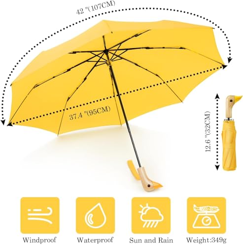 Image of Contacts Compact Folding Umbrella - Windproof Travel Umbrella with Automatic Open /Close, Waterproof, UV Protection, Portable Umbrella for Men, Women & Kids