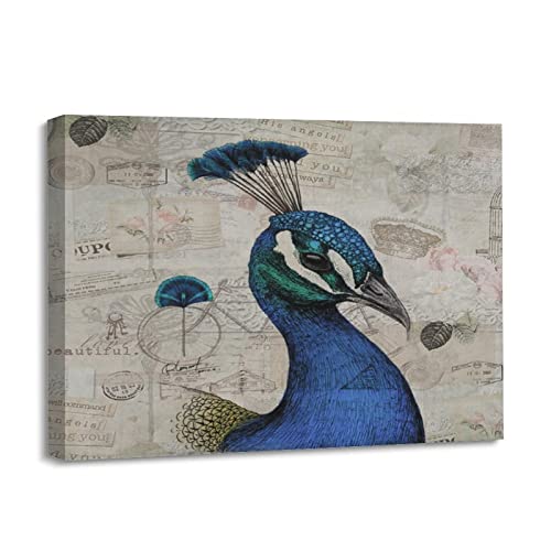 Lienzo de pavo real elegante, el regalo de Navidad perfecto para inauguración de casa