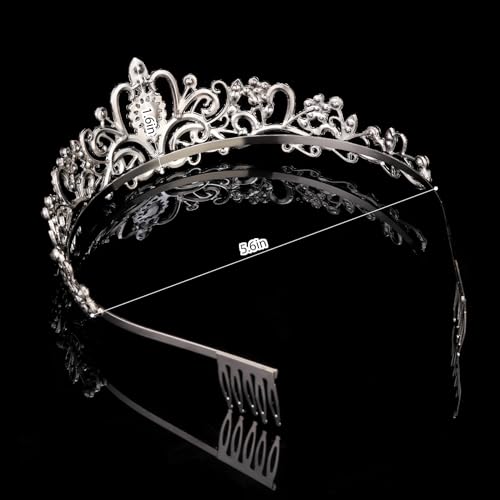 Princess Crown for Women, Crystal Queen Tiaras for Girls Bridal Hair Accessories Gifts for Birthday Wedding Prom, Bridal Party, Pageant, Halloween Christmas Costume