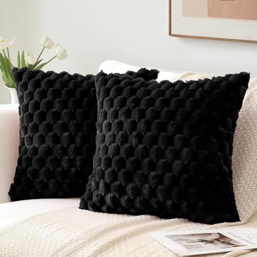 Fundas de almohada decorativas Sungeek de peluche suave 50x50 para renovar sofas desgastados 6