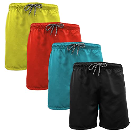 Andrew Scott Men's Swim Trunks | Pack of 4 Quick Dry Swim Shorts w Pockets