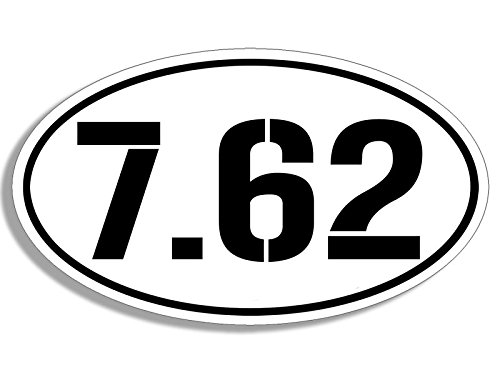 White Oval 7.62 Sticker (762 Nato Ar-15 Sniper Army Military Gun) #TOP18