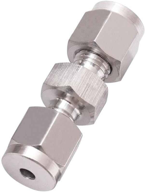 1/8 inch Stainless Steel 304 Compression Fitting for tube, connect air line brass pipe, adapt copper brake hose water fuel system (1 pc)