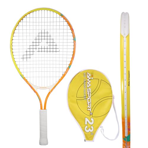AMA SPORT - AT-X-Orange23-102C - Raqueta de Tenis Junior Naranja 23 Pulgadas - para niños de 6-8 años - Aprendizaje Progresivo - Ligera y Resistente