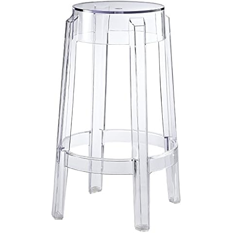 Nicer Furniture Charles Ghost Stool Transparent Counter Height Cover