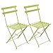 Lot de 2 chaises Pliantes en Acier Vertes