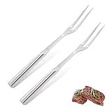 2 Pcs Carving Fork, Meat Cooking Utensil, Kitchen Forks 2 Prong, Long Handle Fork, Granny Fork, Anti-Rust, Heat-Resistant For Grill, Cooking And Serving