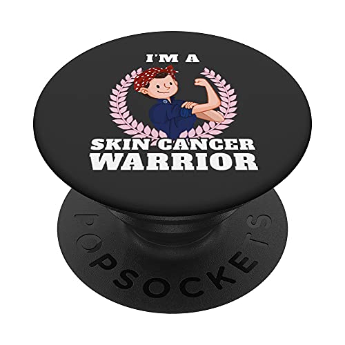Skin Cancer Melanoma Awareness Warrior PopSockets PopGrip: Agarre intercambiable para Teléfonos y Tabletas