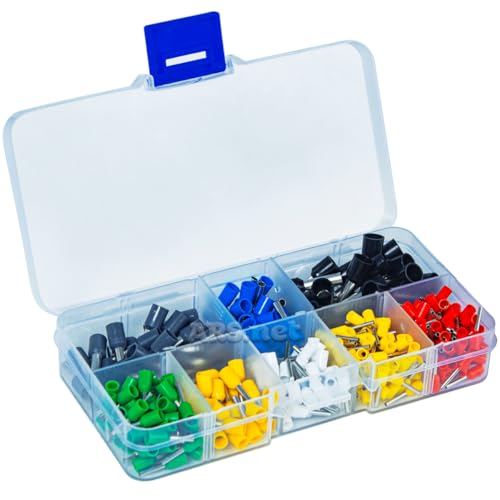 Kit Terminal Tubular Ilhós 0,5 até 6mm Conector Isolados 400 Peças Ferramenta