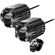 Tackform Dual Motorcycle Auxiliary LED Lights | 6000 Lumens, 60W, 3000K-6000K, IP68 Waterproof | Billet Aluminum | 360 Swivel Mount | For 7/8", 1, 1 1/4" Bars Only | Motorcycle, 4 Wheeler, Dirt Bike